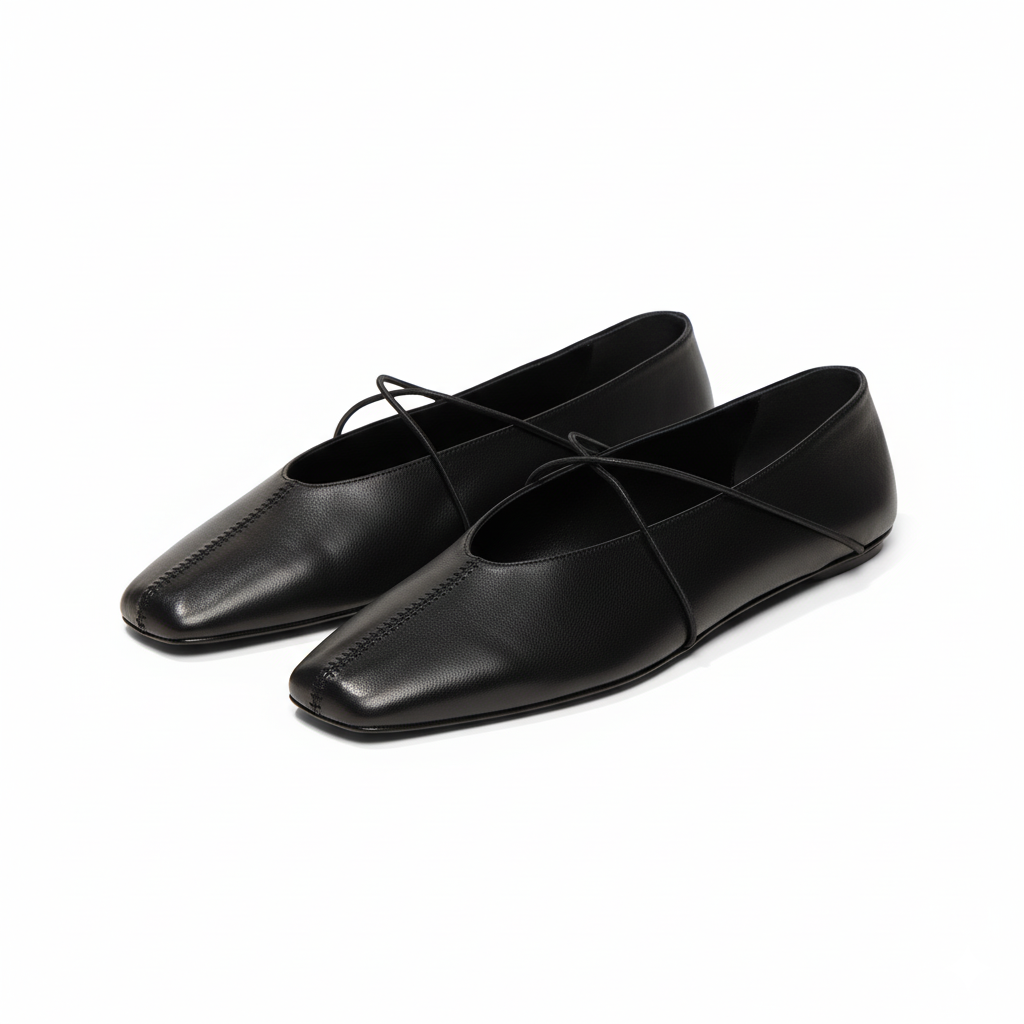 Square Toe PU Leather Flats with Bow Soft Slip-On Comfort Shoes for Office Work Everyday Wear – Lightweight Elegant Design for Modern Lifestyle