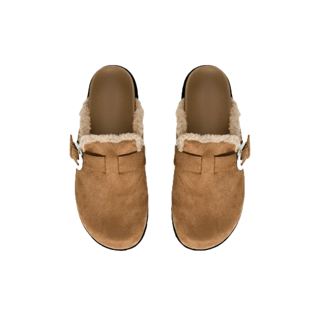 Raxton Faux Suede Clogs Brown