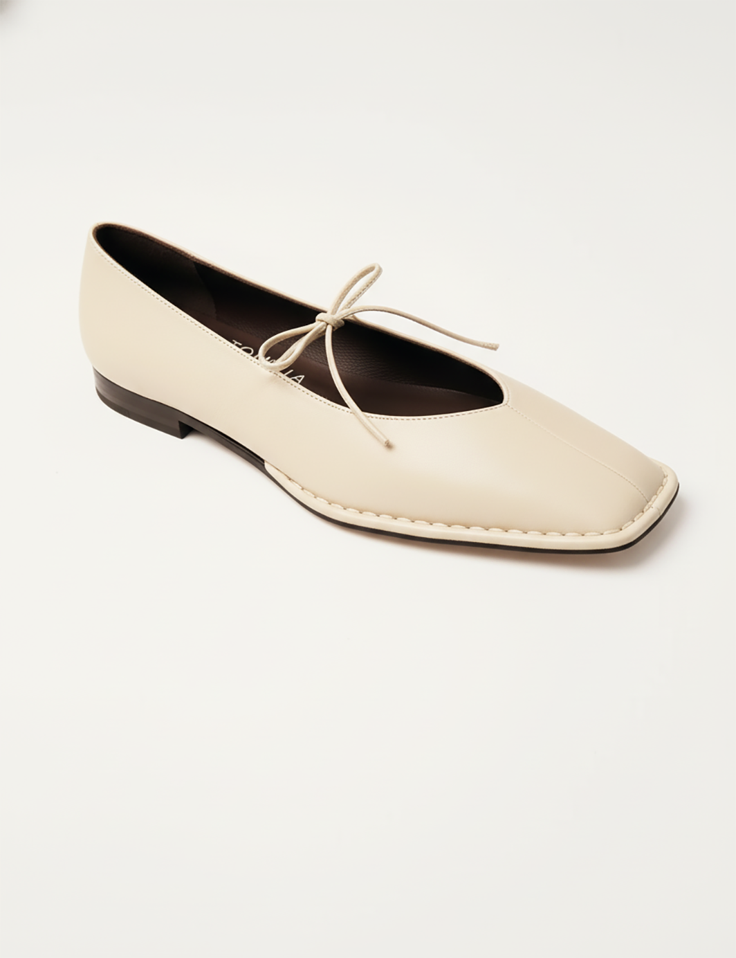 Square Toe PU Leather Flats with Bow Soft Slip-On Comfort Shoes for Office Work Everyday Wear – Lightweight Elegant Design for Modern Lifestyle