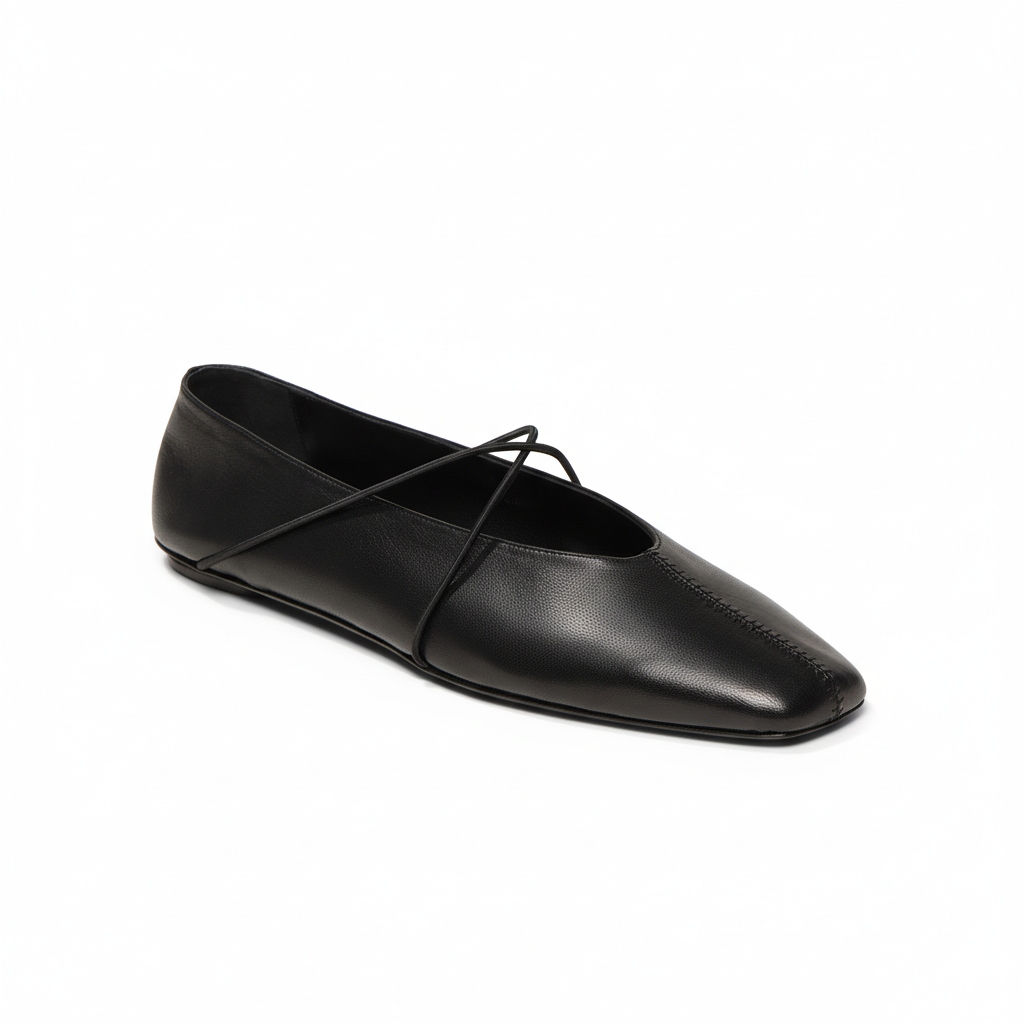 Square Toe PU Leather Flats with Bow Soft Slip-On Comfort Shoes for Office Work Everyday Wear – Lightweight Elegant Design for Modern Lifestyle