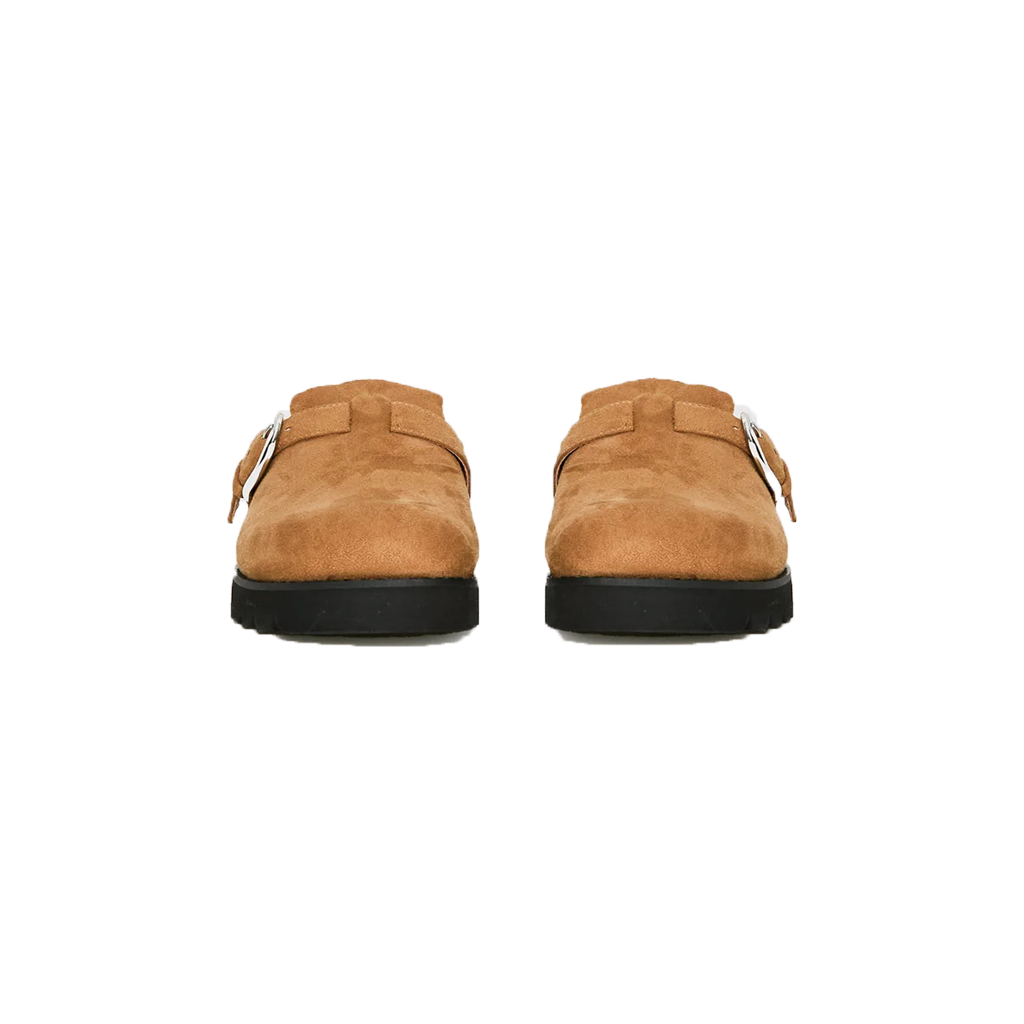 Raxton Faux Suede Clogs Brown
