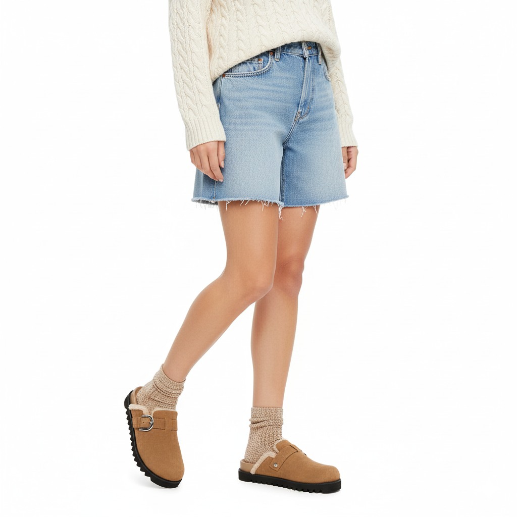 Raxton Faux Suede Clogs Brown